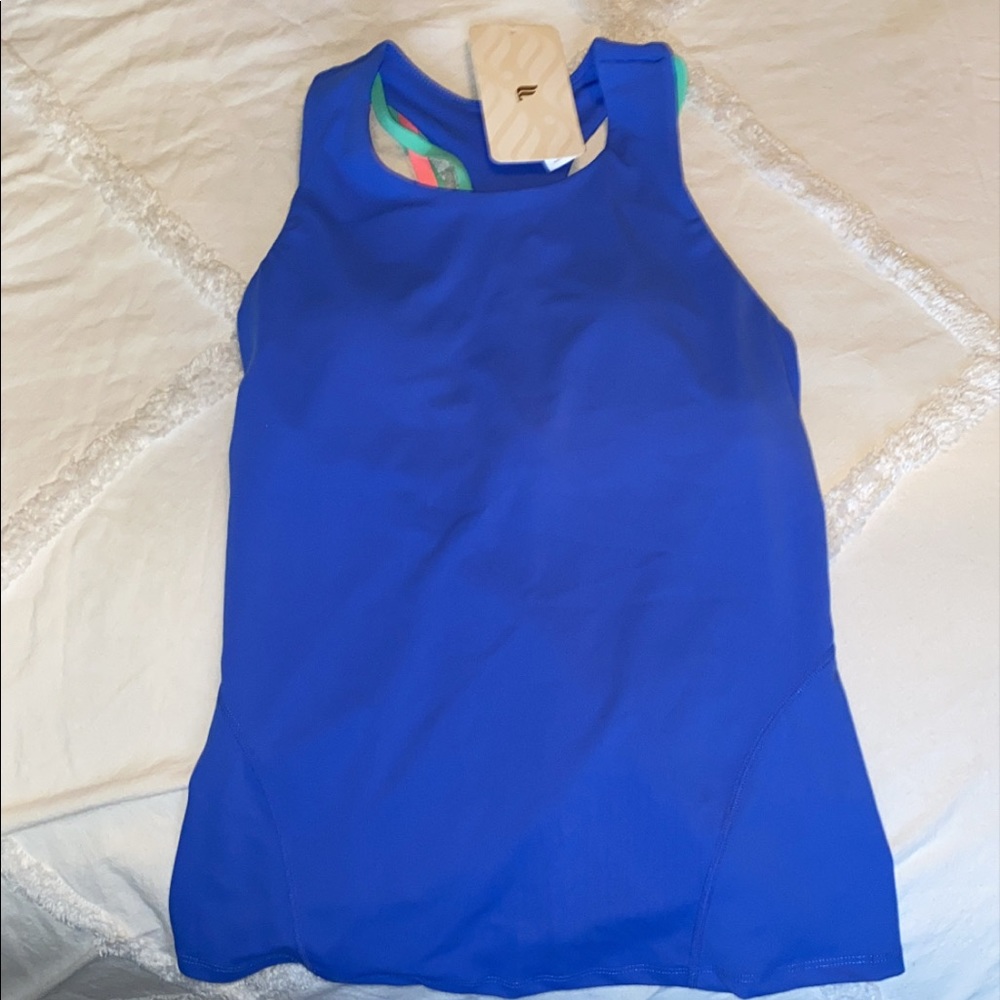 Fabletics cobalt blue built in bra workout tank